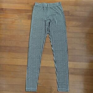 NEW Bryn Walker Size XXS Houndstooth Printed  Leggings Black White USA Made
